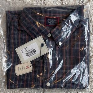 UNTUCKit Men's Dark Plaid Button Down Shirt